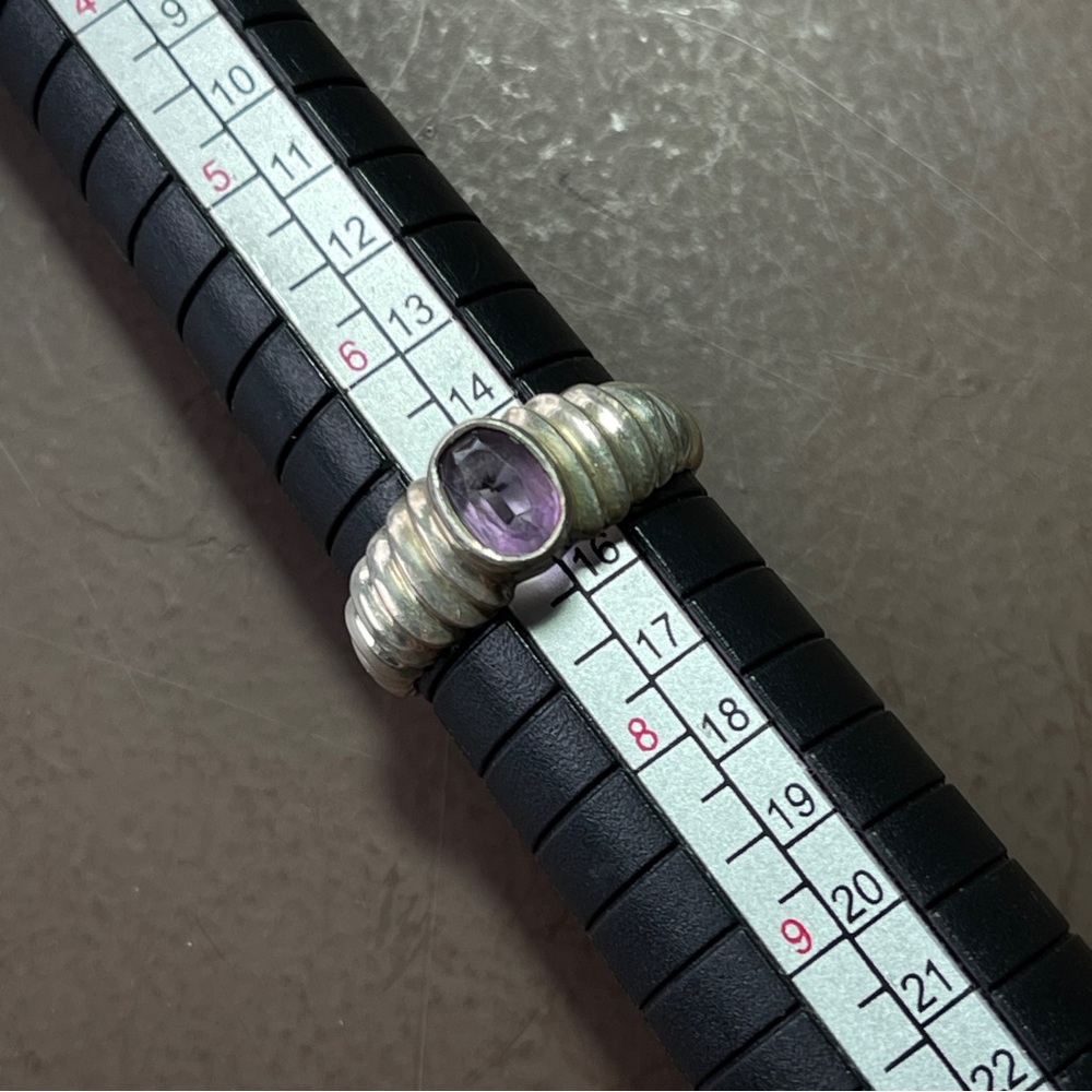 Sterling silver Amethyst Modern Ring Size 7